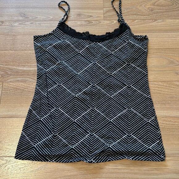 Ann Taylor Loft Black and White Tank Top Size Medium - Picture 1 of 5